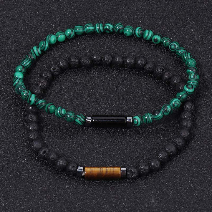 Buddha Stones Pulsera vintage de jaspe dálmata de roca volcánica de 4 mm para conexión a tierra - image 12