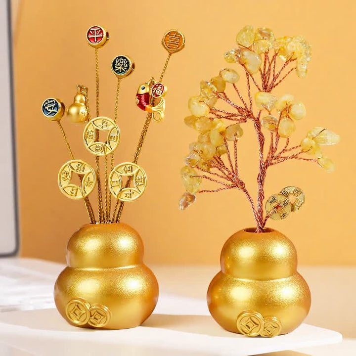 Buddha Stones Bol de tesoro de lingote de oro, símbolo de riqueza y fortuna para mesa. - image 0