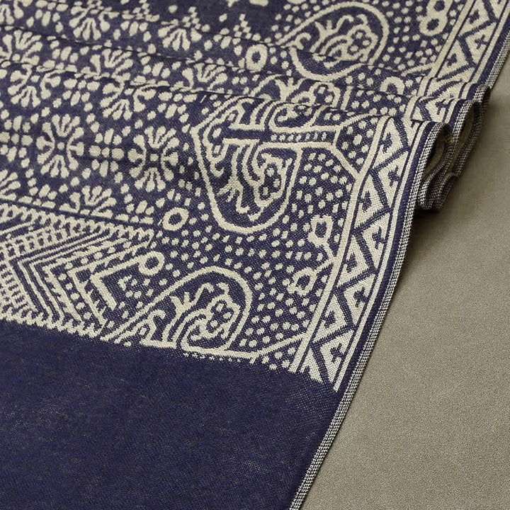 Bufanda reversible y acogedora para hombre con borlas, estampado geométrico paisley y Buddha Stones, ideal para otoño e invierno. - image 3