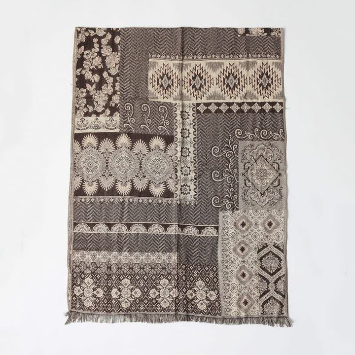 Bufanda reversible para hombre con borlas y estampado geométrico paisley de Buddha Stones , ideal para otoño e invierno. - image 7