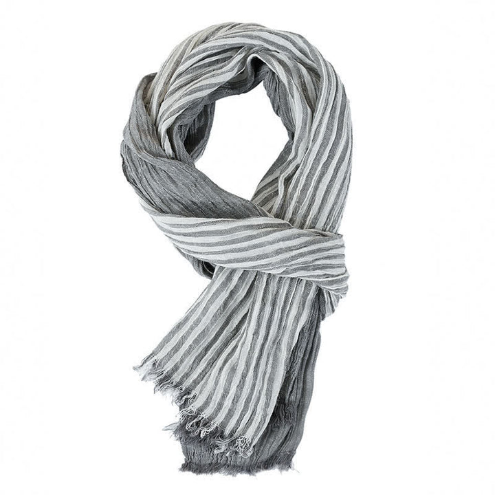Bufanda de hombre con estampado de Buddha Stones, bloques de color, rayas y borlas, ideal para primavera y otoño. - Gris claro - Aprox. 27,6 pulgadas × 70,9 pulgadas / 70 × 180 cm - image 23