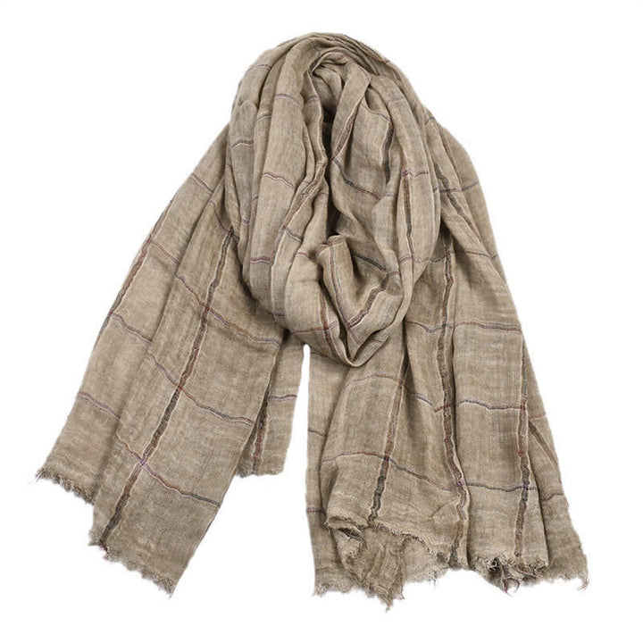 Bufanda informal para hombre con estampado de cuadros y Buddha Stones para primavera y otoño. - image 13