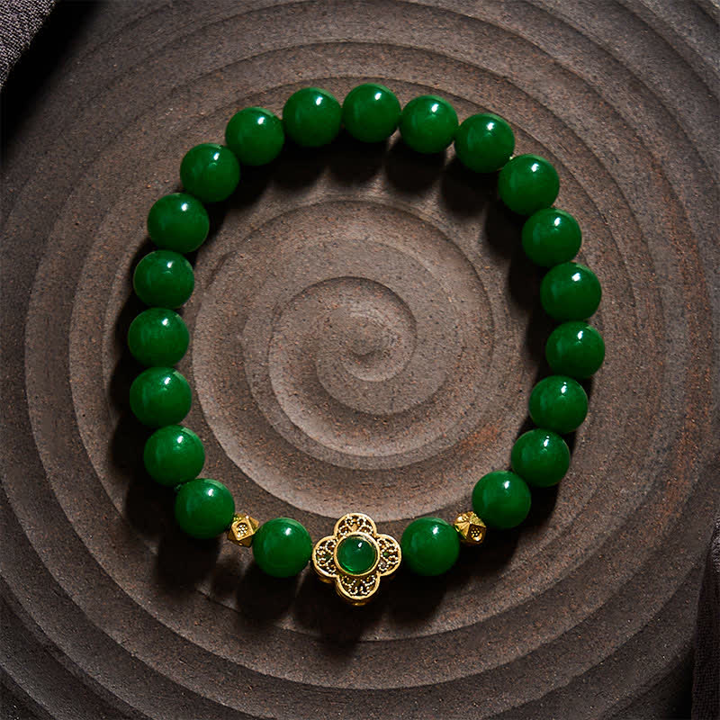 Buddha Stones Pulsera protectora de cuentas de jade y cuarcita natural - image 3