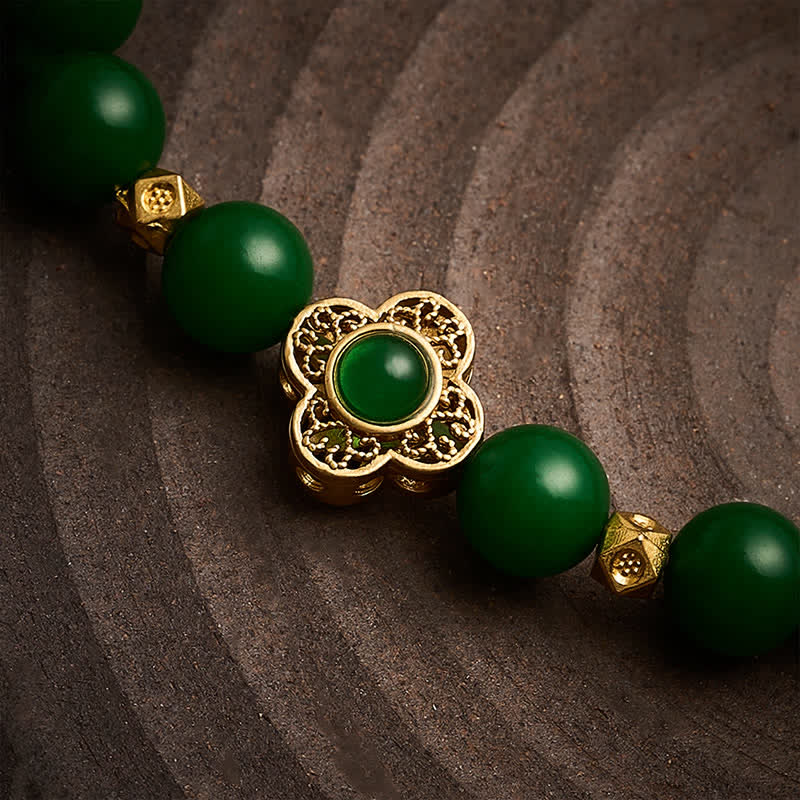 Buddha Stones Pulsera protectora de cuentas de jade y cuarcita natural - image 4