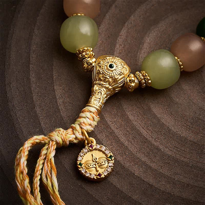 Buddha Stones Pulsera de cuentas rectangulares redondeadas de jade jade cuarcita color jade armonía - image 3