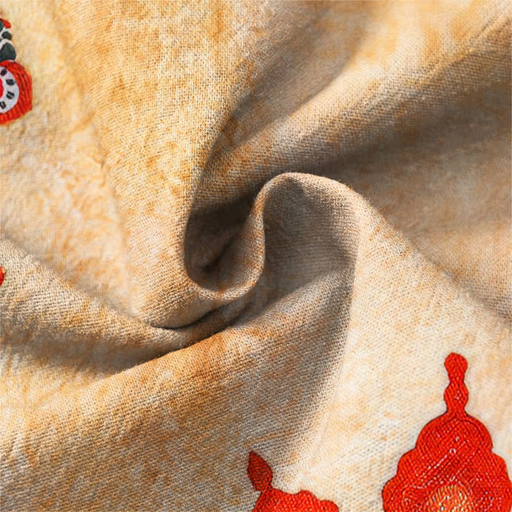 Buddha Stones Camisas de manga larga para hombre de algodón con estampado étnico de mandala paisley y cuello en V con botones. - image 6