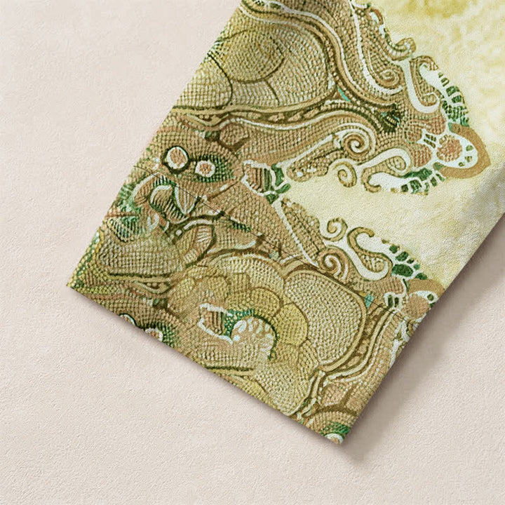 Buddha Stones Camisas de manga larga para hombre de algodón con estampado étnico de mandala paisley y cuello en V con botones. - image 12