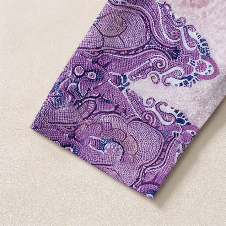 Buddha Stones Camisas de manga larga para hombre de algodón con estampado étnico de mandala paisley y cuello en V con botones. - image 19