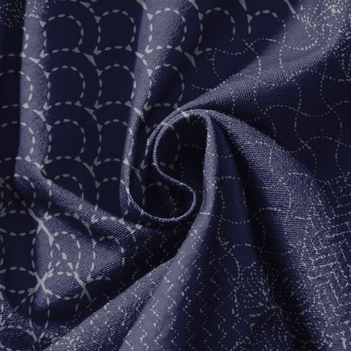 Buddha Stones Pantalones harem para hombre de algodón puro con estampado geométrico de ondas, cordón ajustable y bolsillos. - image 11