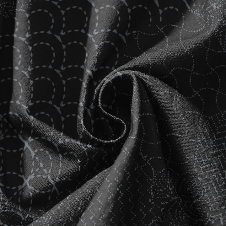 Buddha Stones Pantalones harem para hombre de algodón puro con estampado geométrico de ondas, cordón ajustable y bolsillos. - image 17