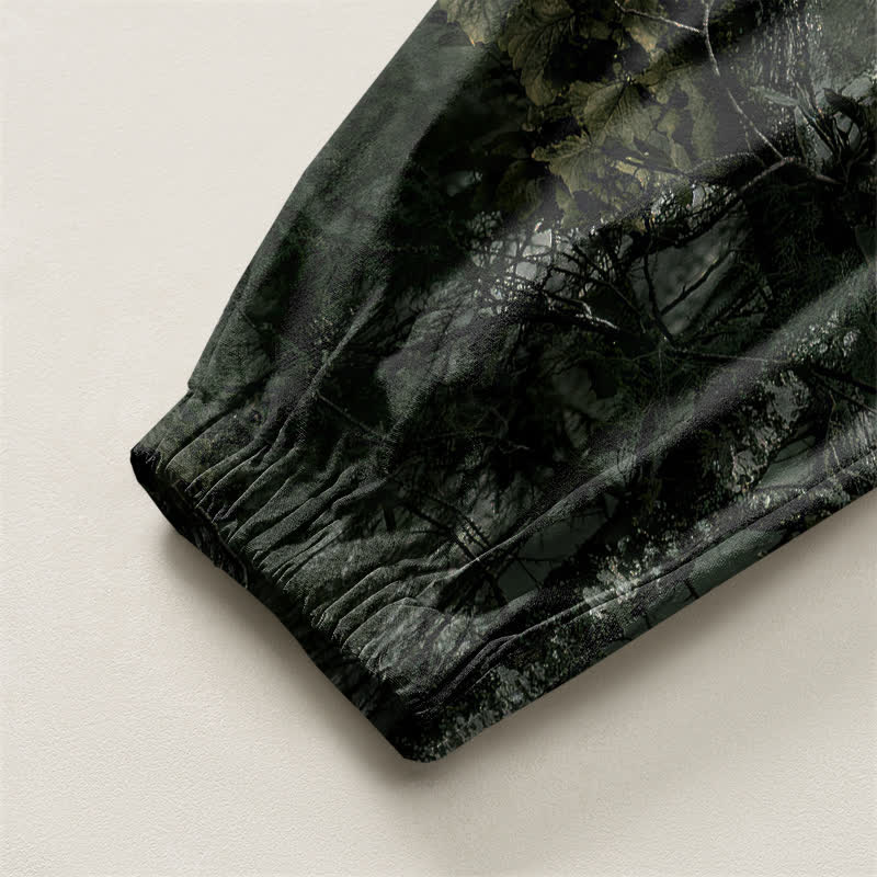 Buddha Stones Pantalones harem para hombre de algodón puro con estampado de camuflaje jaspeado, cordón ajustable y bolsillos. - image 16