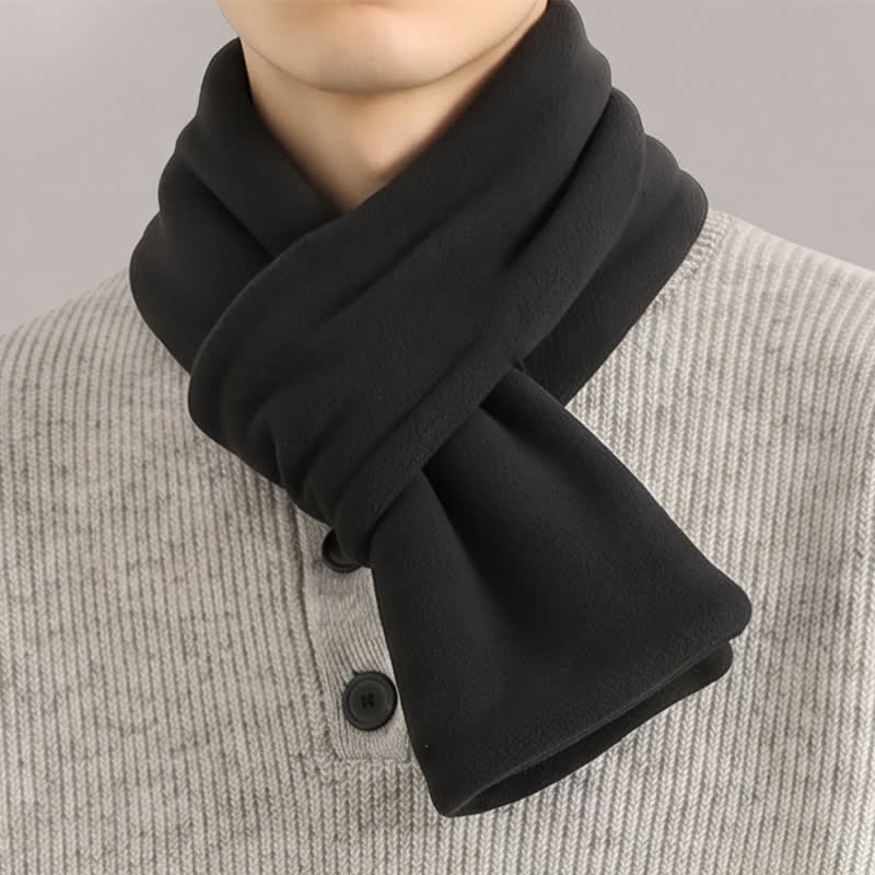 Bufanda minimalista para hombre con estampado de Buddha Stones, ideal para otoño e invierno. - Negro - image 0