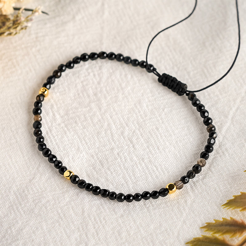 Buddha Stones Pulsera ajustable de conexión a tierra trenzada de ágata rayada marrón oscuro - image 8