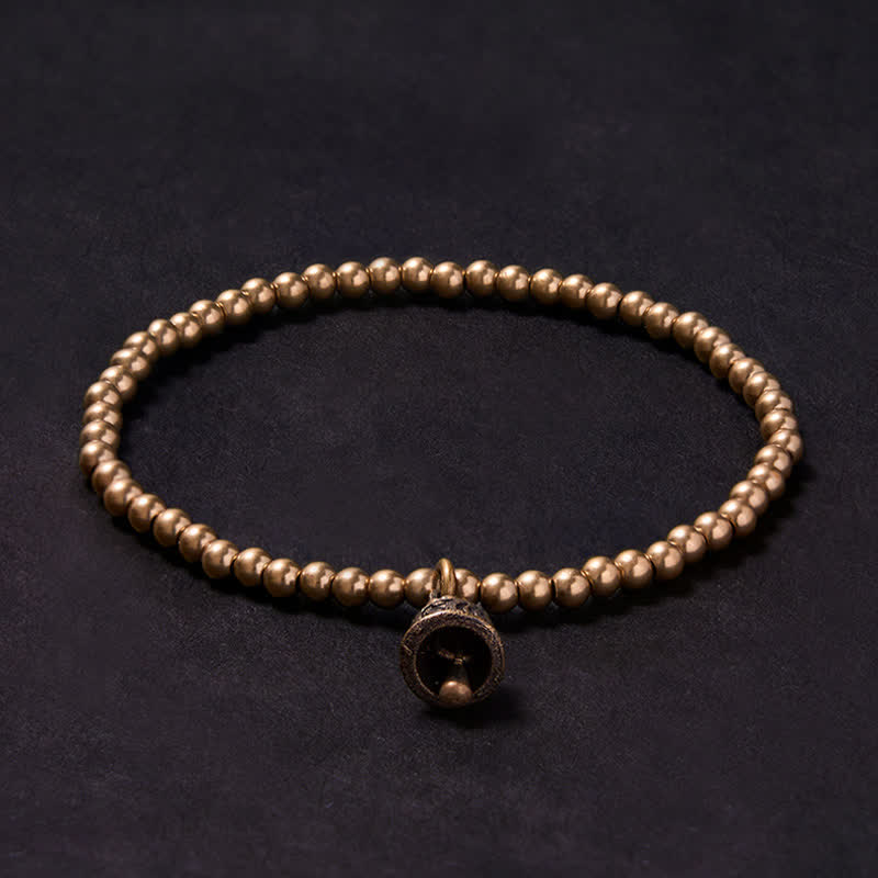Buddha Stones Pulsera con colgante de campana y cuentas de cobre - image 2