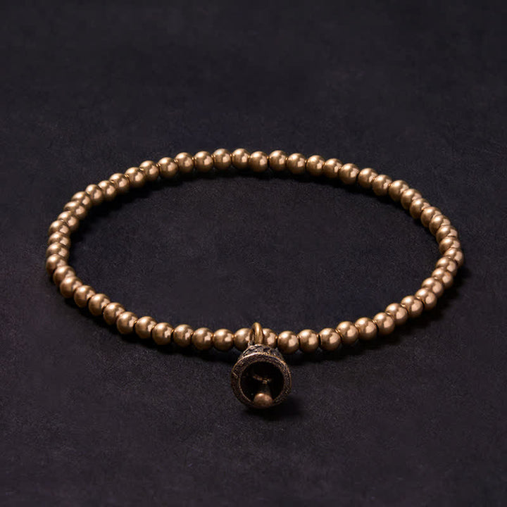 Buddha Stones Pulsera con colgante de campana y cuentas de cobre - image 2