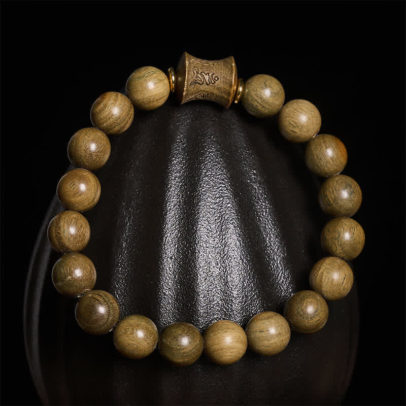 Buddha Stones Pulsera redonda de cuentas de sándalo verde para meditación - image 11