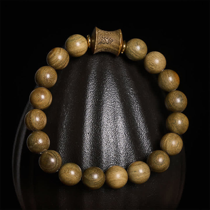 Buddha Stones Pulsera redonda de cuentas de sándalo verde para meditación - image 11