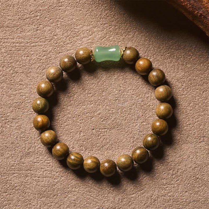 Buddha Stones Pulsera unisex de madera de ébano verde con vetas naturales - image 11