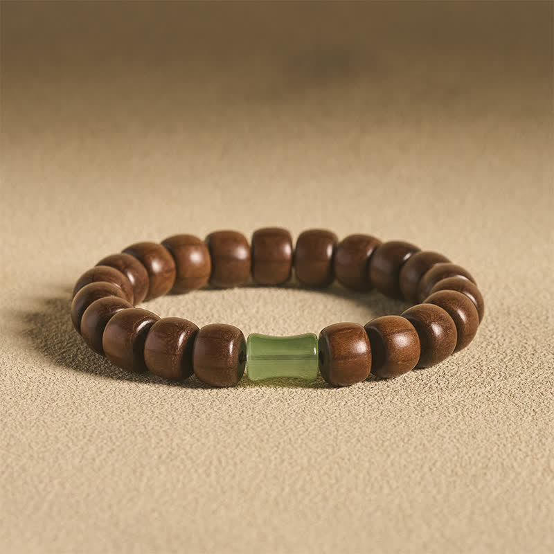 Buddha Stones Pulsera con dije de cuentas de oración vintage de protección Abelia Biflora - Madera de Abelia Biflora (Seguridad ♥ Protección) - image 0