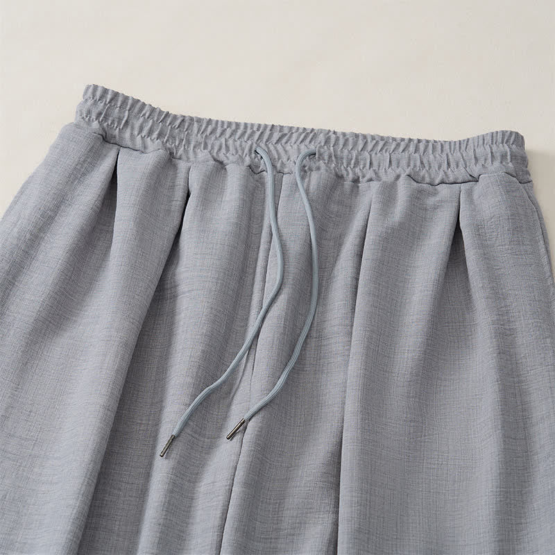 Buddha Stones Pantalones largos básicos retro de primavera con cordón ajustable, color liso, estilo harem para hombre, con bolsillos. - image 15