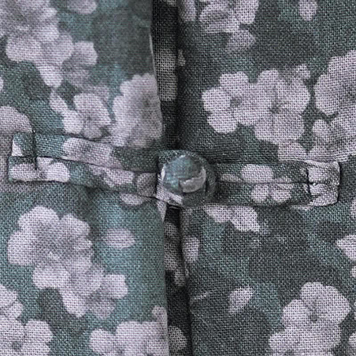 Buddha Stones Chaqueta de mujer de estilo vintage de invierno con botones de rana y estampado floral. - image 8