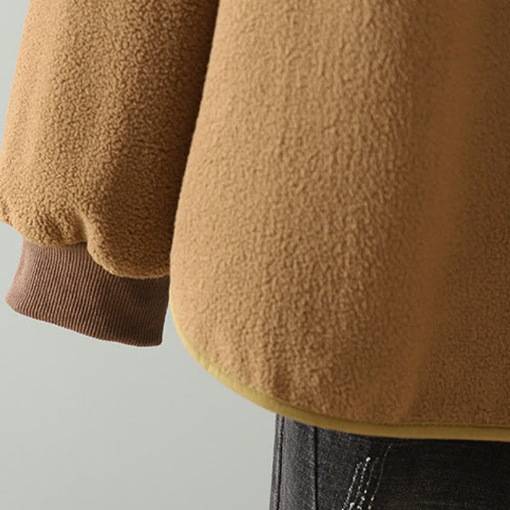 Buddha Stones Chaqueta de invierno informal estilo Tang con cuello mandarín, color liso, para mujer, con bolsillo. - image 3