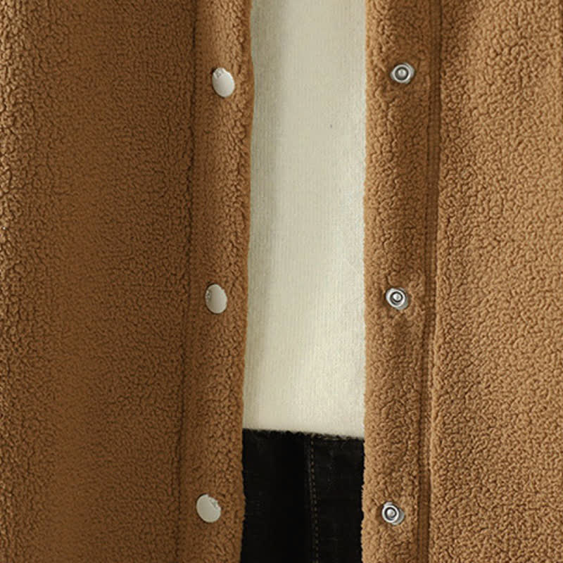 Buddha Stones Chaqueta de invierno informal estilo Tang con cuello mandarín, color liso, para mujer, con bolsillo. - image 4