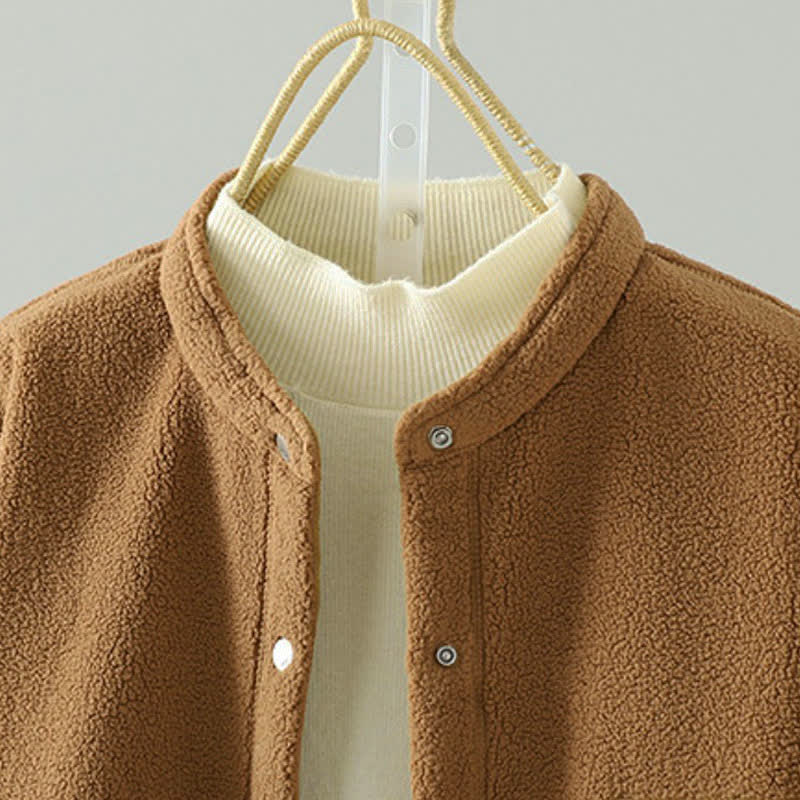 Buddha Stones Chaqueta de invierno informal estilo Tang con cuello mandarín, color liso, para mujer, con bolsillo. - image 2
