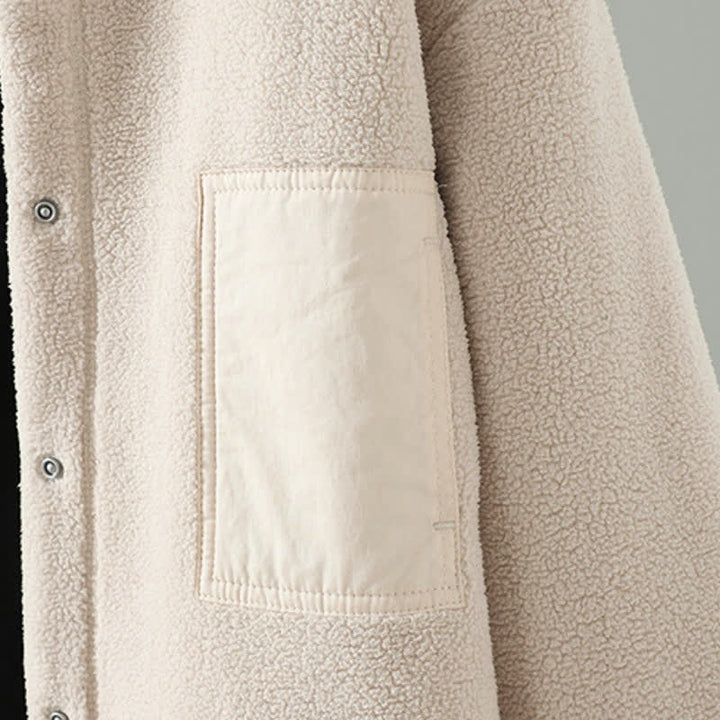 Buddha Stones Chaqueta de invierno informal estilo Tang con cuello mandarín, color liso, para mujer, con bolsillo. - image 14
