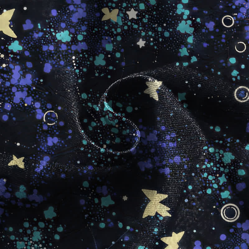 Buddha Stones Pantalones harem de algodón puro con estampado de mariposas, peces koi y botones de rana para mujer, con cintura elástica y bolsillos. - image 4