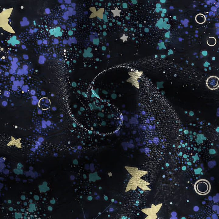 Buddha Stones Pantalones harem de algodón puro con estampado de mariposas, peces koi y botones de rana para mujer, con cintura elástica y bolsillos. - image 4