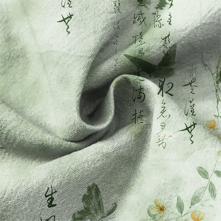 Buddha Stones Camisas de manga larga para hombre con cuello en V, cuello en V, estampado floral de mariposas y botones, de algodón. - image 20