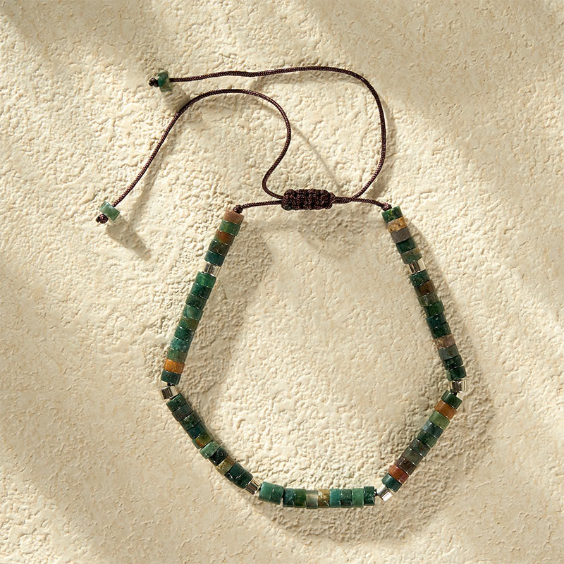 Buddha Stones Pulsera de cuentas de equilibrio trenzadas de ágata natural india - image 7