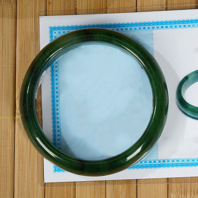 Brazalete de pulsera de éxito de felicidad de jade cian hetiano natural