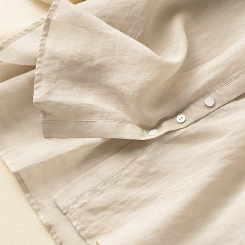 Camisa de mujer vintage con cuello en V, mangas tres cuartos abullonadas y botones , con Buddha Stones. - image 11