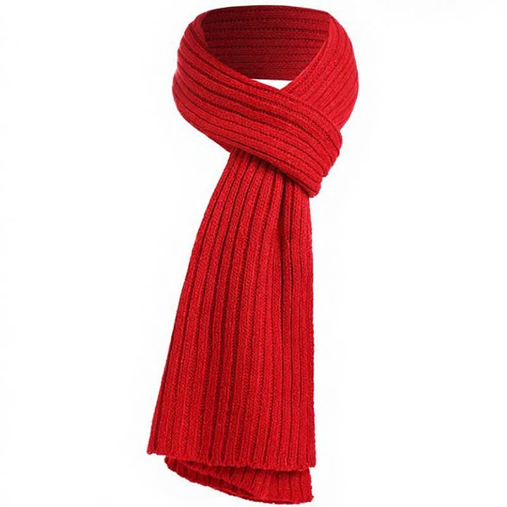 Buddha Stones Bufanda larga de punto acanalado para hombre, estilo clásico de otoño/invierno. - Rojo - image 14
