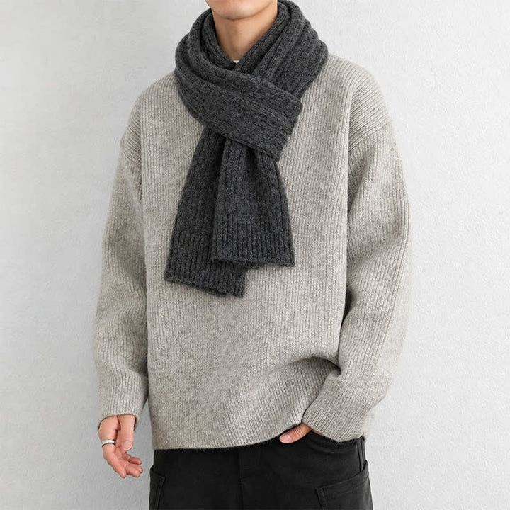 Buddha Stones Bufanda clásica de punto trenzado para hombre, ideal para otoño e invierno. - image 19