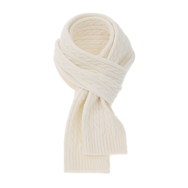 Buddha Stones Bufanda clásica de punto trenzado para hombre, ideal para otoño e invierno. - Marfil - image 22