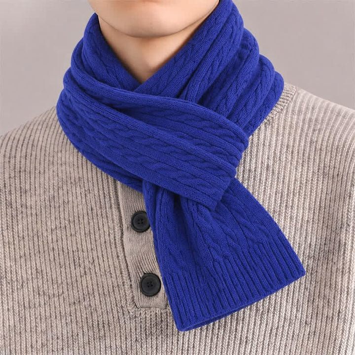 Buddha Stones Bufanda clásica de punto trenzado para hombre, ideal para otoño e invierno. - image 15