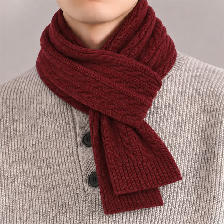 Buddha Stones Bufanda clásica de punto trenzado para hombre, ideal para otoño e invierno. - image 9