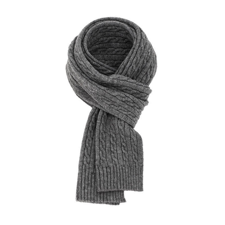Buddha Stones Bufanda clásica de punto trenzado para hombre, ideal para otoño e invierno. - Gris - image 16
