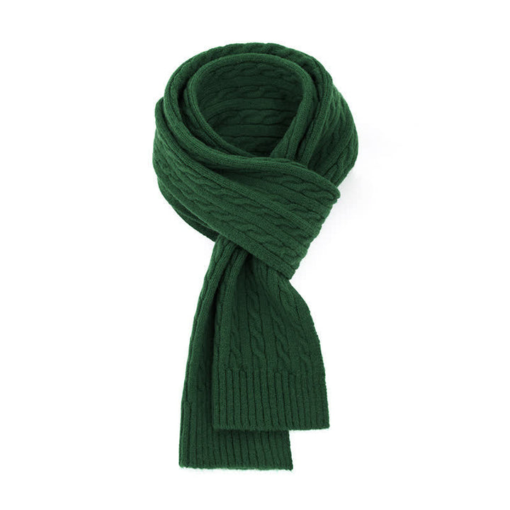 Buddha Stones Bufanda clásica de punto trenzado para hombre, ideal para otoño e invierno. - Verde bosque - image 2