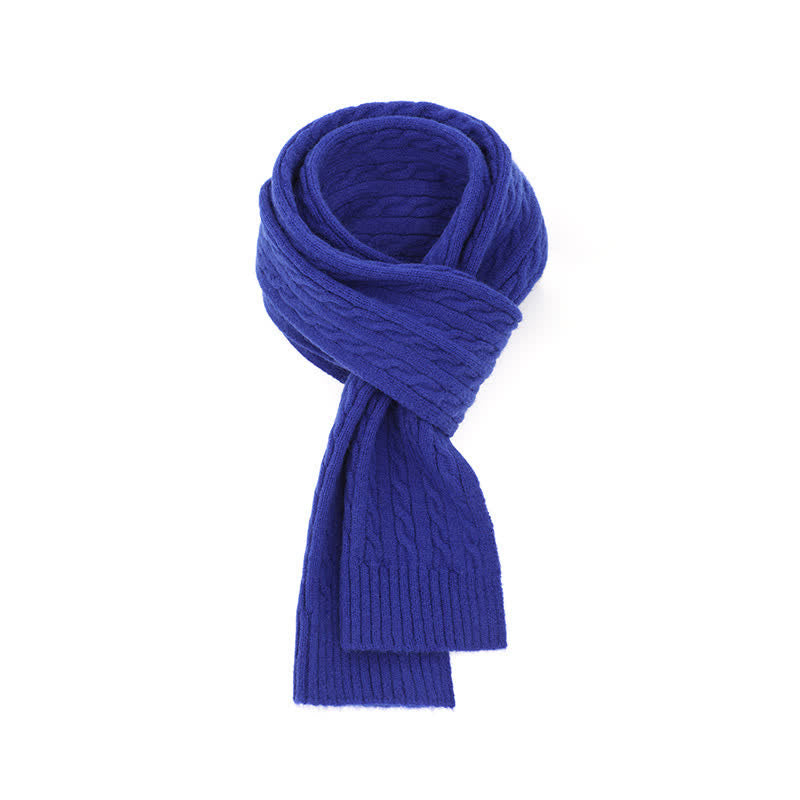 Buddha Stones Bufanda clásica de punto trenzado para hombre, ideal para otoño e invierno. - Azul real - image 14