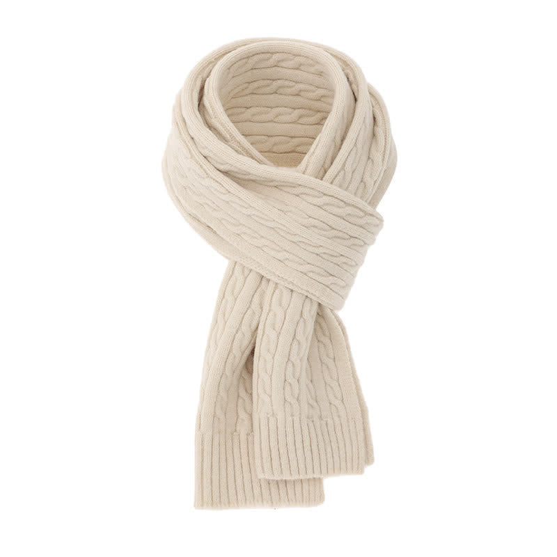 Buddha Stones Bufanda clásica de punto trenzado para hombre, ideal para otoño e invierno. - Beige - image 20