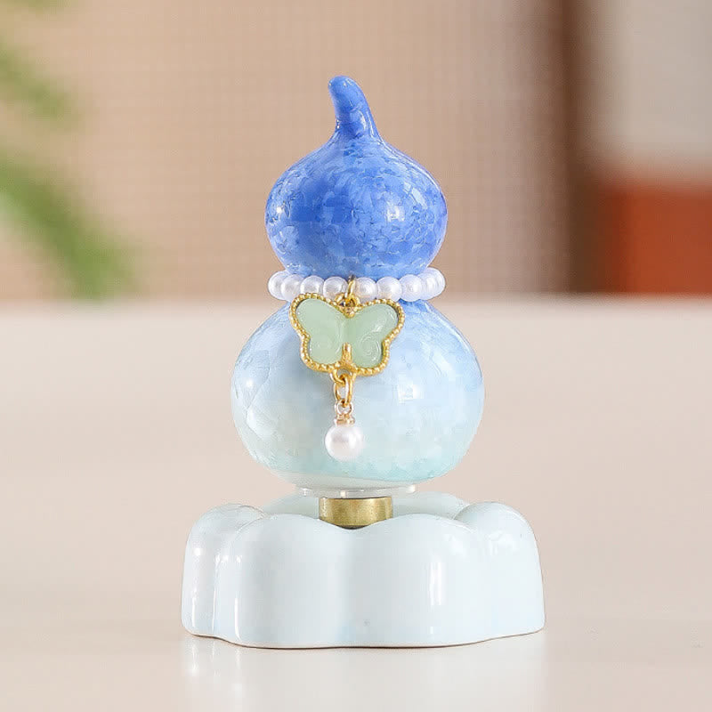 Buddha Stones Decoración giratoria de cerámica con forma de calabaza mariposa para un estilo de vida consciente. - image 1