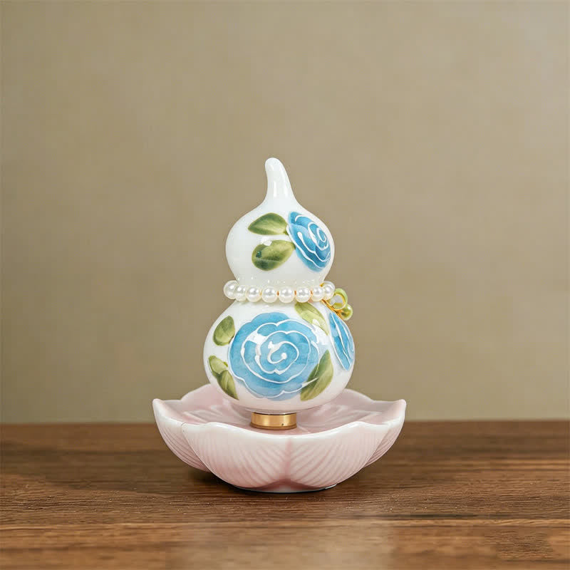 Buddha Stones Calabaza de peonía de cerámica pintada a mano, símbolo de prosperidad y vida consciente. - Bendición de la Rosa Azul - Aprox. 6*8 cm (accesorio aleatorio) - image 9