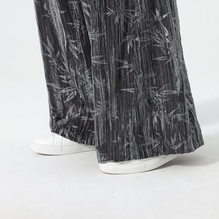 Buddha Stones Pantalones largos de bambú con cordón ajustable, estilo boho casual para otoño/invierno, corte recto y bolsillos. - image 9