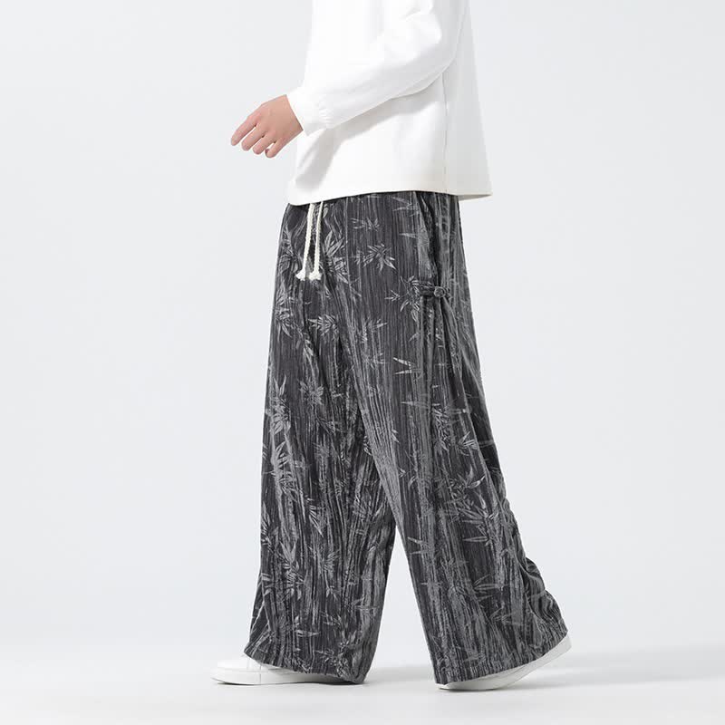 Buddha Stones Pantalones largos de bambú con cordón ajustable, estilo boho casual para otoño/invierno, corte recto y bolsillos. - image 2