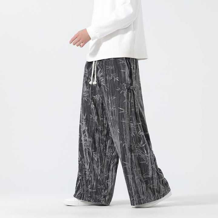 Buddha Stones Pantalones largos de bambú con cordón ajustable, estilo boho casual para otoño/invierno, corte recto y bolsillos. - image 2