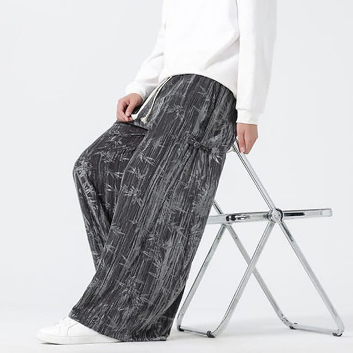 Buddha Stones Pantalones largos de bambú con cordón ajustable, estilo boho casual para otoño/invierno, corte recto y bolsillos. - image 3